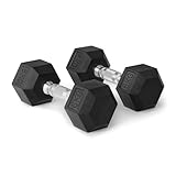 Amazon Basics Hantel-Set, mit Gummibeschichtung, sechseckig, 6 kg, Schwarz