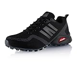 Fusskleidung® Damen Herren Wanderschuhe Atmungsaktive Trail Running Trekkingschuhe Schwarz Grau EU...