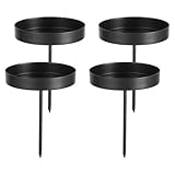 Romadedi Kerzenhalter Adventskranz Schwarz Stumpenkerzen 6cm: 4er Set Advent Kerzenständer ohne...