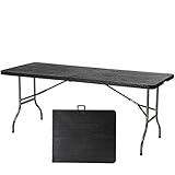 Sekey Buffettisch Tisch klappbar, Rattan Optik Campingtisch Partytisch Klapptisch Gartentisch mit...