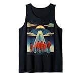 Lustige Katze mit UFOs Meme Weird Unreal Spaceship Tank Top