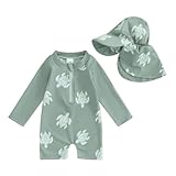 Springcmy Badeanzug für Kleinkinder, Baby, Jungen, Einteiler, langärmelig, Rashguard,...