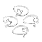 PACKOVE 4 Stück Verstellbare Katzenringe für Frauen Teiliges Geometrische Schmuckdekoration für...