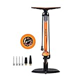 Fahrradpumpe,GOBKO Bike Standpumpe Standluftpumpe Fahrradpumpe mit großem Manometer zur...