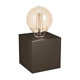 EGLO Tischlampe Prestwick 2, 1 flammige Tischleuchte industrial, Nachttischlampe aus Metall,...