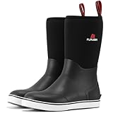 Furuian Herren Deckstiefel Mid Calf Angelstiefel Gummistiefel für Herren Wasserdicht Arbeitsstiefel...