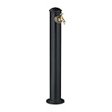 Relaxdays Standbrunnen Antik, Wasserhahn, HBT 91x18x17,5 cm, Wasserzapfsäule Garten, Terrasse,...