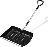 Hmseng Große Schneeschaufel, Abziehbar Schneeschieber, 2026 New Upgrade, mit D-Griff, geeignet für...