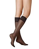 KUNERT Damen Kniestrümpfe Satin Look 20 transparenter Glanz 20 DEN Black 0500 39/42