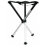 Walkstool - Modell Comfort - Schwarz und Silber - 3-Beiniger Klapphocker aus Aluminium - Sitzhöhe...