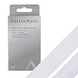 MILWARD Klettband, zum Aufkleben, Weiß, 50 cm x 20 mm