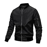 Übergangsjacken Herren Langarm - Baseball Jacke Herren Stehkragen Casual Leichte Bomberjacke mit...