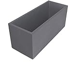 Ondis24 Pflanzkübel Blumenkübel Blumentopf Vulkan Pierre 100cm, Schiefer Optik mit Wasserspeicher,...