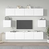 LAPOOH 6-TLG. TV-Schrank-Set Weiß Holzwerkstoff, Wohnzimmer Möbel, Sideboard Wohnzimmer,...