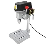 Elektrische Säulenbohrmaschine Mini Tischbohrmaschine 340W, Drehzahl einstellbar (0-16.000 U/min),...