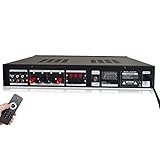 Hifi VerstäRker 5 Kanal Digital Fm Usb Stereo Amplifier VollverstäRker 600W Mit Fernbedienung FüR...
