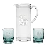 Riviera Maison - Cold Drinks Lover Jug & Glasses Set - Karaffe - Glas - Blau - (LxBxH) 17x10.5x25.5