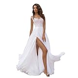 Abendkleider Brautkleid Lang Mit Schlitz Spitze Abendkleider Elegant Für Hochzeit V Ausschnitt...