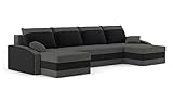 Sofini Ecksofa Sparta mit Schlaffunktion! Best Ecksofa! Eckcouch mit Bettkästen! (Haiti 14+ Haiti...