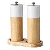 Natürliche Holzmühle für Meersalz und schwarzen Pfeffer, praktische manuelle Gewürzmühle,...