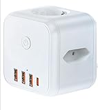MOXTOYU 7-in-1 Steckdosenwürfel ohne Kabel, Steckdosenleiste 3 Fach mit 4 USB Steckdosenadapter,...