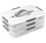ilauke 3 Etagen Aufbewahrungsbox mit Deckel,Plastik Schreibwaren Organizer Box mit Griffen,Stapelbar...
