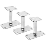 AKOLAFE 3 Stück Höhenverstellbarer Pfostenträger 140-200mm Stützenfuß aus verzinktem Stahl mit...