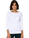 Cecil Damen Basic Boatneck T-Shirt, White, M