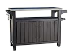 Keter Unity XL BBQ Beistelltisch, Abmessungen 134x51.7x89.6cm, grau, wetterfest, Arbeitsplatte aus...