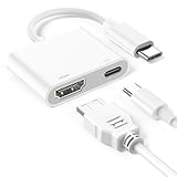USB C auf HDMI, 100W USBC HDMI Adapter 2-in-1 Hub für iPhone 16/15 Pro Max/iPad, Samsung Galaxy S24...