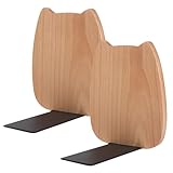 Heiqlay Buchstützen aus Holz, Buchenholz Buchstützen, Anti-Rutsch Bücherstützen, Bücherhalter...