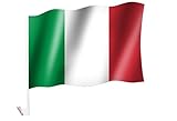 sportfanshop24 2 Stück/1 Paar Autoflagge/Autofahne Italien/Italia/Italy - Fahne/Flagge für Auto 2X...