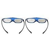 Zhat 3D Active Shutter Brille, wiederaufladbare synchronisierende DLP Link 3D Brille für Philips...
