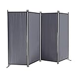 QUICK STAR Paravent 4 Teilig 165 x 220 cm Stoff Raumteiler Trennwand Balkon Sichtschutz Stellwand...