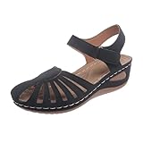 Damen Geschlossen Sandalen Leichte Römerschuhe Frauen Pantolette Stoßdämpfende Weichbettung...