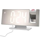 VANZACK Kleiner Digitaler Projektionswecker mit Großem Display Einstellbarer Lichtmodus...