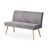 B&D home Sitzbank Paul, Kord Stoff Esszimmerbank 160cm gepolstert Holzbank für Esszimmer, Flur,...
