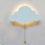 5W LED Dimmbar Wandlampe mit Schalter Kinderzimmer Wandleuchte Wolke Moderne Design Nachttischlampe...