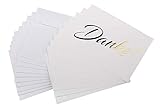codiarts. 10 Dankeskarten + 10 Umschläge weiß, Danke als goldene glänzende Heißprägung, Danke...