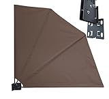 QUICK STAR Sichtschutz Fächer 115 x 115 cm Easy Mount Taupe Blickdicht Balkon Trennwand Windschutz...