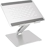 Amazon Basics - Verstellbarer ergonomischer Laptopständer mit Wärmeabzug, stufenlose Höhen- und...