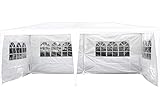 kynast exklusiv Festzelt Pavillon mit Stahlrahmen 3 x 6 m inkl. Seitenwände Weiß Garten Party
