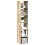 Bücherregale 2 Stk. Stapelbar Sonoma-Eiche 30x30x80 cm | Stauraum Lösung für Wohnzimmer Büro...