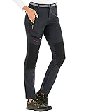 DAFENP Damen Wanderhose Skihose Wasserdicht Softshellhose Winddicht Winter Warm Gefüttert...