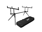 CarpON Rod Pod Rutenhalter Aluminium Deluxe für 3 Ruten inkl. Rutenauflagen Tasche