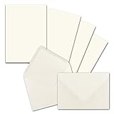 25x Briefpapier-Sets DIN A5 mit C6 Briefumschlägen - Naturweiß - Nassklebung (Weiß) - mattes...