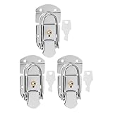 UKCOCO 3 Stück Kofferverschluss aus Eisen mit Schlüssel Gepäckschloss Riegel für Werkzeugkasten...