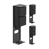 ledscom.de 3 Stück Garten Steckdosensäule PIWI für außen, IP44, 2-Fach, Edelstahl, anthrazit,...