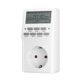 HBN Digitale Zeitschaltuhr Timer Steckdose mit 20 Schaltprogramme Wochenzeitschaltuhr für Innen,...