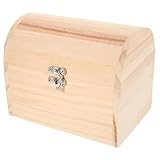 Garneck Unbehandelte Rechteckige Holzbox mit Elegantem Bogen Vintage Schmuckkasten zum DIY...